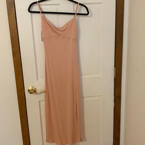 Aritzia pink slit dress